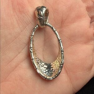 JAI Sterling Silver Bamboo Bead Enhancer Pendant Necklace